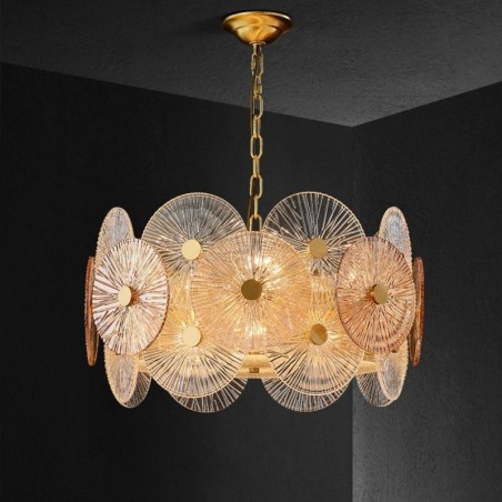 Lámpara colgante moderna de cristal con forma de disco de chispa y fuegos artificiales, iluminación decorativa para el hogar Lámpara colgante moderna de cristal con forma de disco de chispa y fuegos artificiales, iluminación decorativa para el hogar