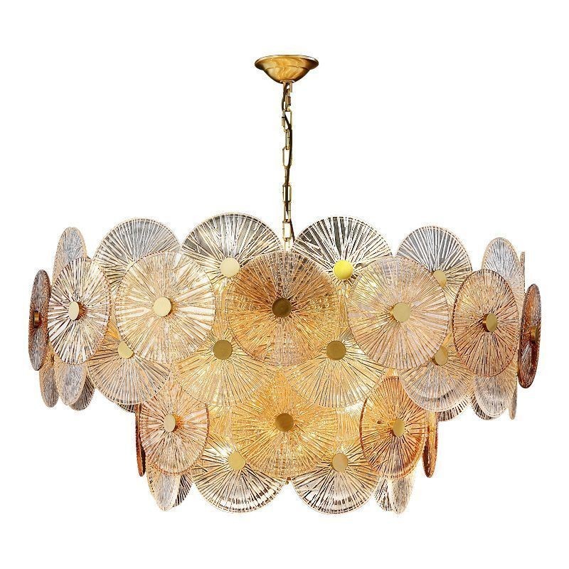 Lámpara colgante moderna de cristal con forma de disco de chispa y fuegos artificiales, iluminación decorativa para el hogar