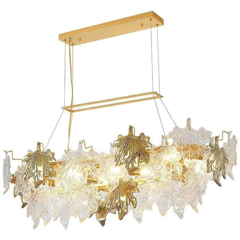 Lámpara colgante de hoja de arce, decoración del hogar, iluminación de vidrio
