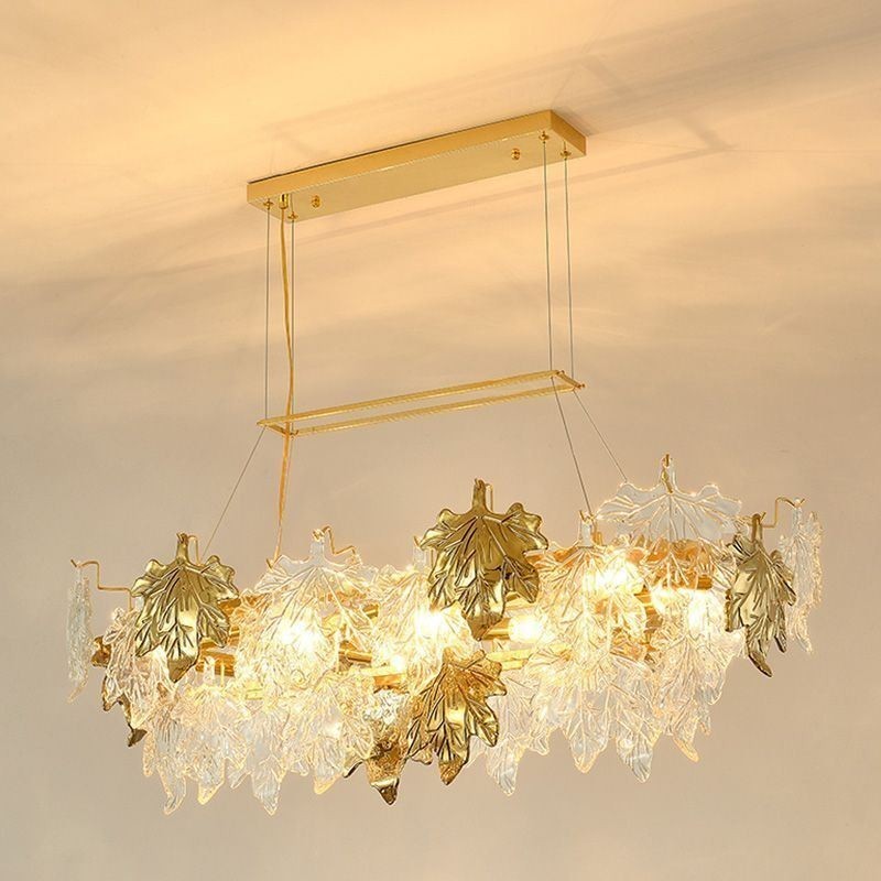 Lámpara colgante de hoja de arce, decoración del hogar, iluminación de vidrio