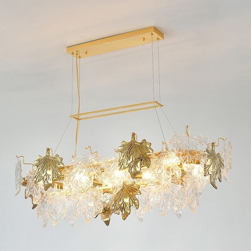 Lámpara colgante de hoja de arce, decoración del hogar, iluminación de vidrio