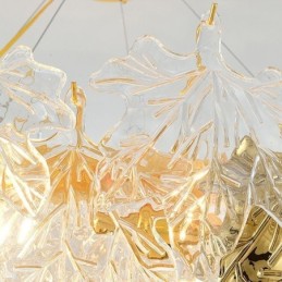 Lámpara colgante de hoja de arce, decoración del hogar, iluminación de vidrio