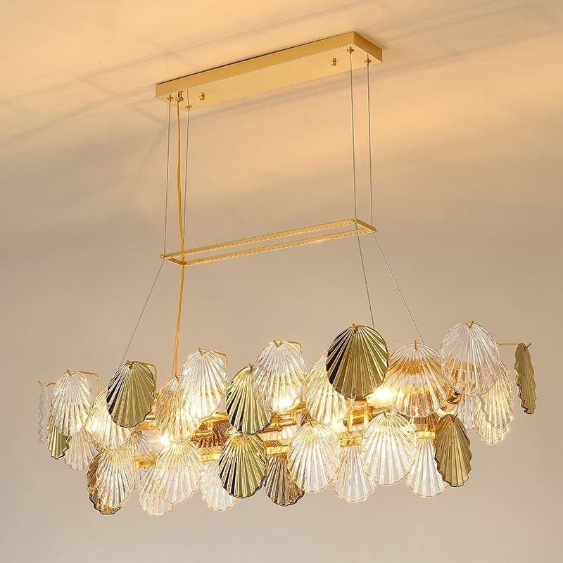 Lámpara colgante de cristal de lujo con forma de concha
