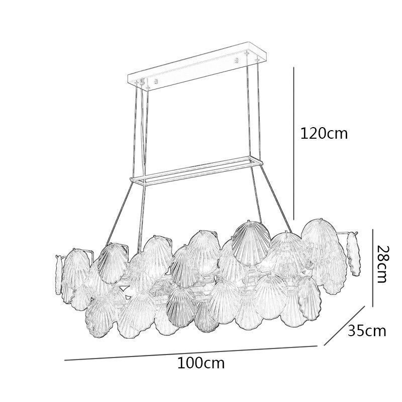 Lámpara colgante de cristal de lujo con forma de concha