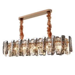 Lámpara colgante de cristal moderna, accesorio de iluminación colgante de lujo para comedor