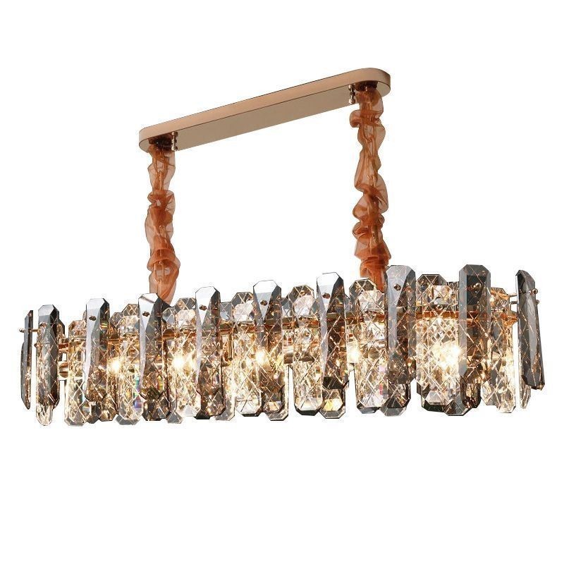 Lámpara colgante de cristal moderna, accesorio de iluminación colgante de lujo para comedor