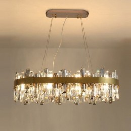 Lámpara colgante de cristal posmoderna de lujo ligera