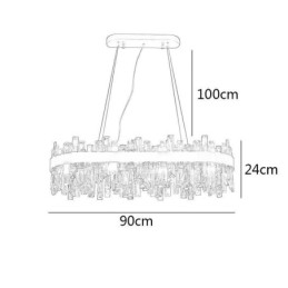 Lámpara colgante de cristal posmoderna de lujo ligera