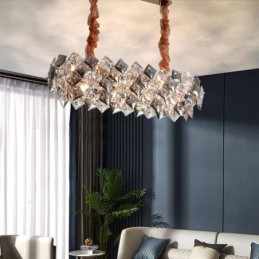 Lámpara de araña de cristal europea, luz creativa, iluminación colgante de lujo