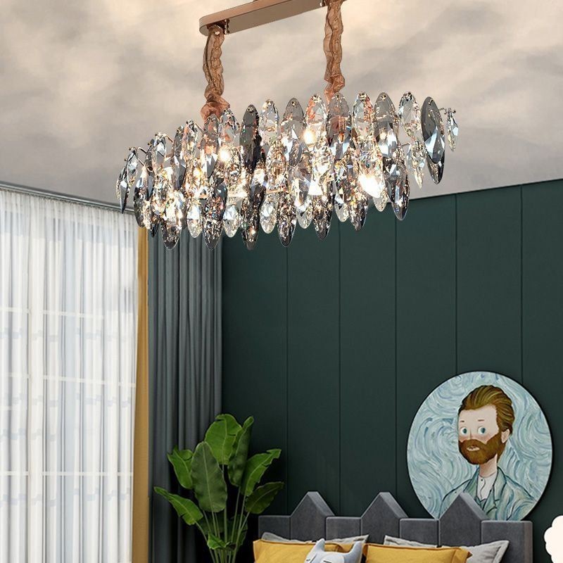 Lámpara colgante de lujo ligera para decoración del hogar, lámpara de araña de cristal para sala de estar
