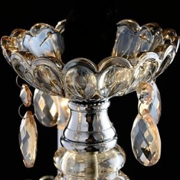 Lámpara de araña de cristal estilo palacio de 3 luces con bombilla de vela