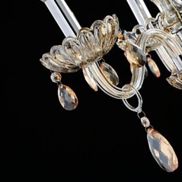 Lámpara de araña de cristal estilo palacio de 3 luces con bombilla de vela