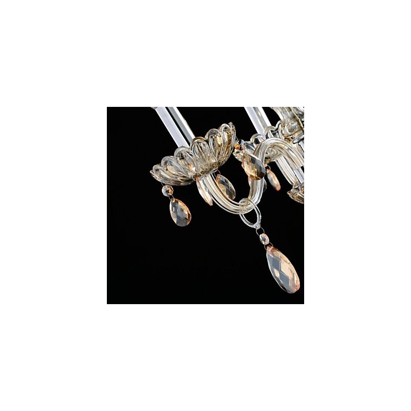 Lámpara de araña de cristal estilo palacio de 3 luces con bombilla de vela