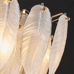 Lámpara colgante redonda de plumas de cristal artístico