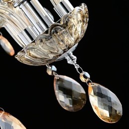 Lámpara de araña de cristal estilo palacio de 3 luces con bombilla de vela