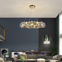 Lámpara colgante de cristal europea, luz creativa y de lujo.