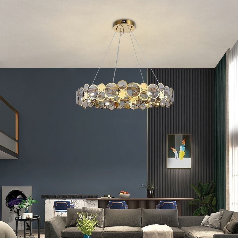 Lámpara colgante de cristal europea, luz creativa y de lujo.