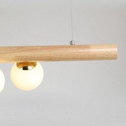 Lámpara colgante de tiras de madera con diseño de frijol mágico