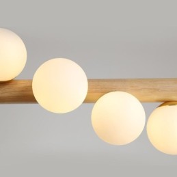 Lámpara colgante de tiras de madera con diseño de frijol mágico