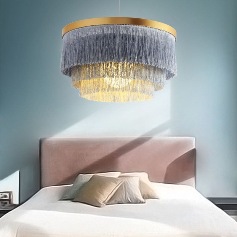 Lámpara colgante decorativa nórdica, cálida y romántica con borlas, lámpara colgante creativa.