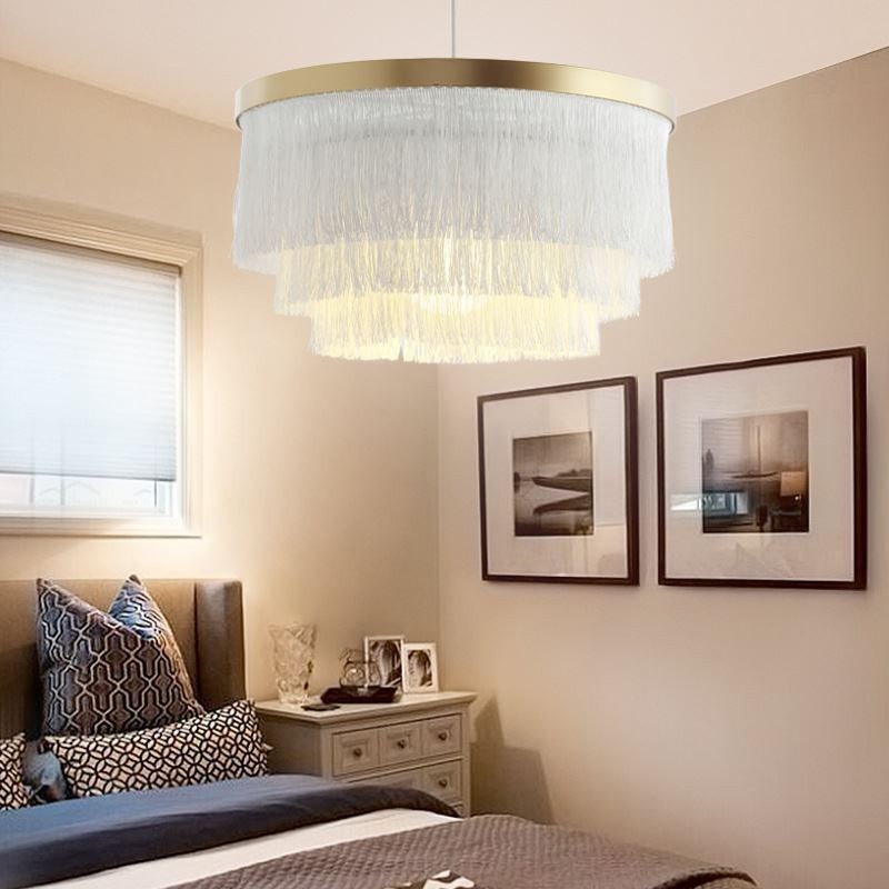 Lámpara colgante decorativa nórdica, cálida y romántica con borlas, lámpara colgante creativa.