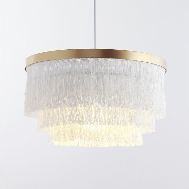 Lámpara colgante decorativa nórdica, cálida y romántica con borlas, lámpara colgante creativa.