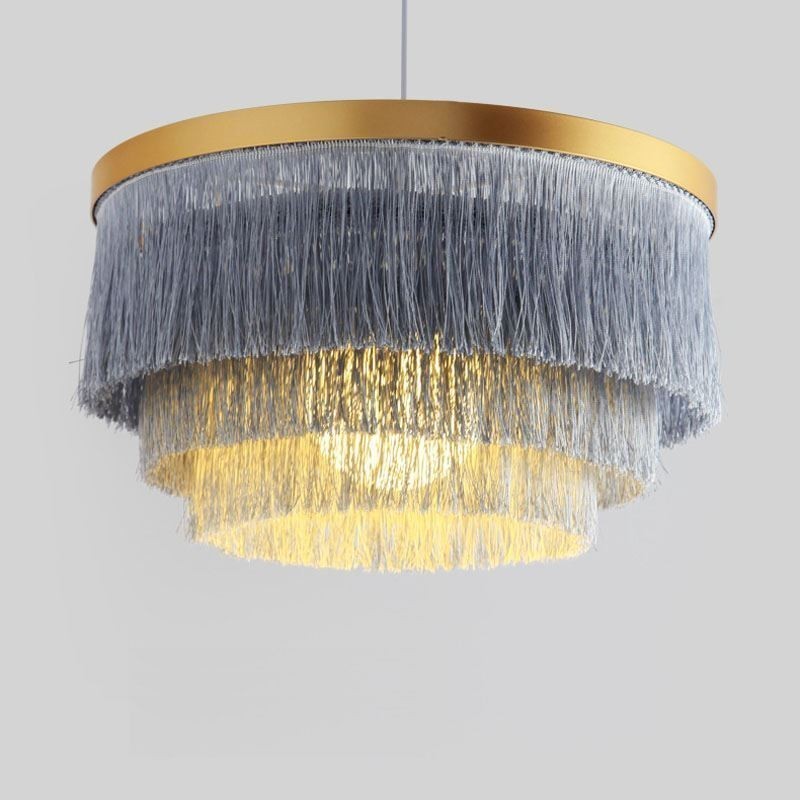 Lámpara colgante decorativa nórdica, cálida y romántica con borlas, lámpara colgante creativa.