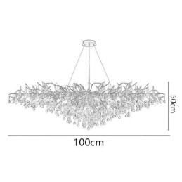 Lámpara colgante de techo moderna de cristal de lujo dorada para comedor