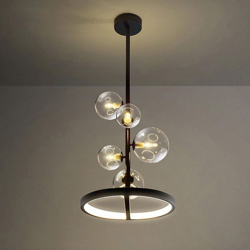 Lámpara colgante moderna con forma de araña de cristal y burbujas