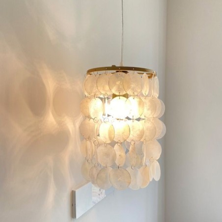 Lámpara colgante moderna Capiz, mini lámpara colgante contemporánea para comedor. Lámpara colgante moderna Capiz, mini lámpara colgante contemporánea para comedor.