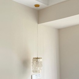 Lámpara colgante moderna Capiz, mini lámpara colgante contemporánea para comedor.