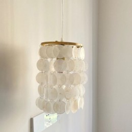 Lámpara colgante moderna Capiz, mini lámpara colgante contemporánea para comedor.