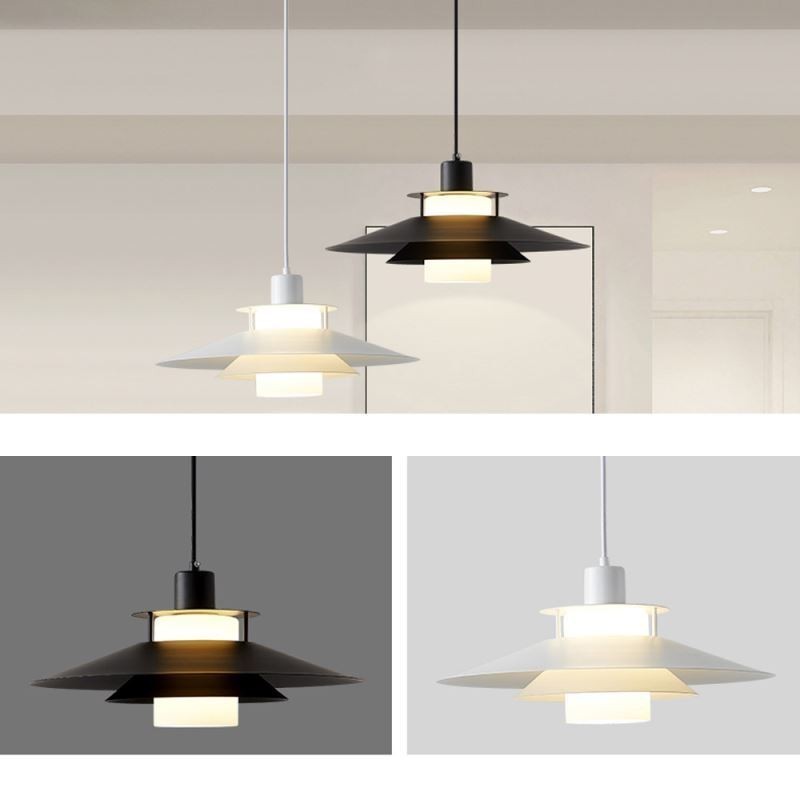 Lámpara colgante de aluminio nórdico, iluminación de techo minimalista moderna