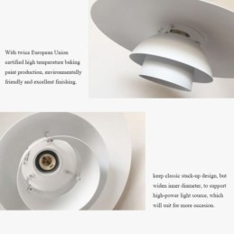 Lámpara colgante contemporánea de aluminio blanco, lámpara colgante ajustable.