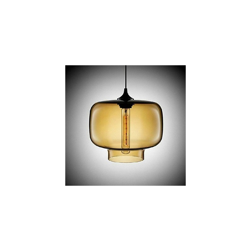 Lámpara colgante con diseño de botella, 1 luz, con pintura de hierro concisa