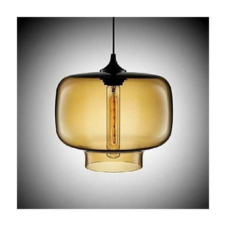 Lámpara colgante con diseño de botella, 1 luz, con pintura de hierro concisa