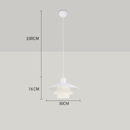 Lámpara colgante contemporánea de aluminio blanco, lámpara colgante ajustable.