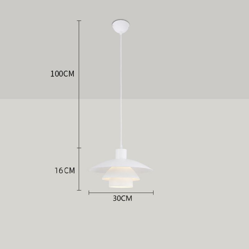 Lámpara colgante contemporánea de aluminio blanco, lámpara colgante ajustable.