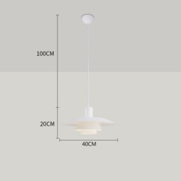 Lámpara colgante contemporánea de aluminio blanco, lámpara colgante ajustable.