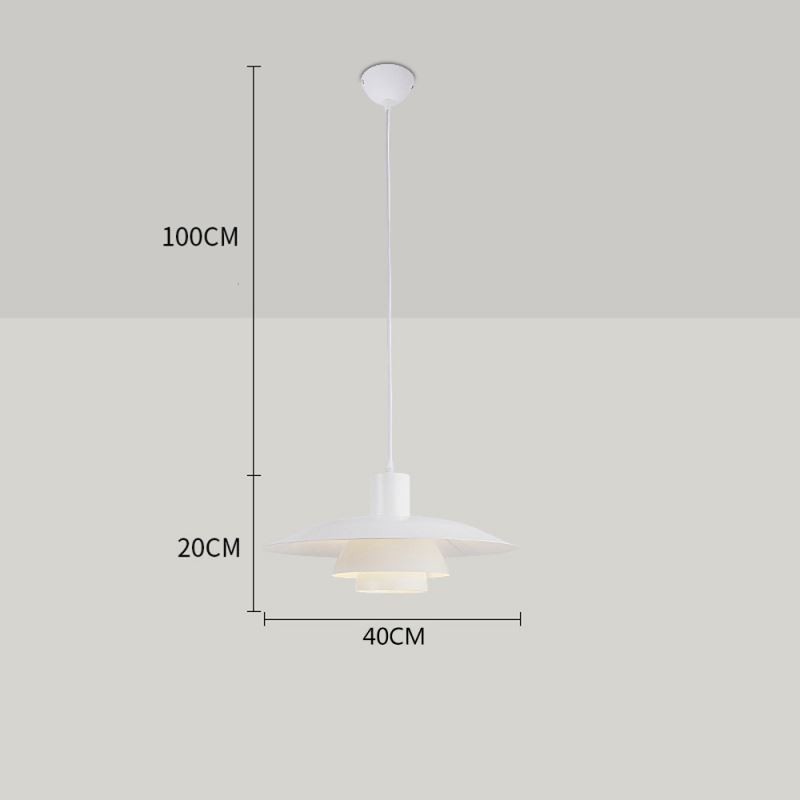 Lámpara colgante contemporánea de aluminio blanco, lámpara colgante ajustable.