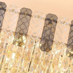 Lámpara colgante de cristal moderna, lámpara colgante ovalada de lujo
