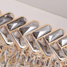 Lámpara colgante de cristal europea de lujo, lámpara de techo ovalada