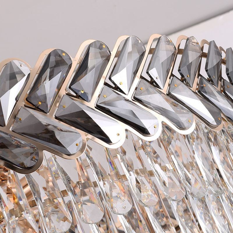 Lámpara colgante de cristal dorada para techo