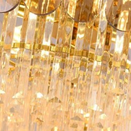 Lámpara colgante de lujo de cristal dorado para techo