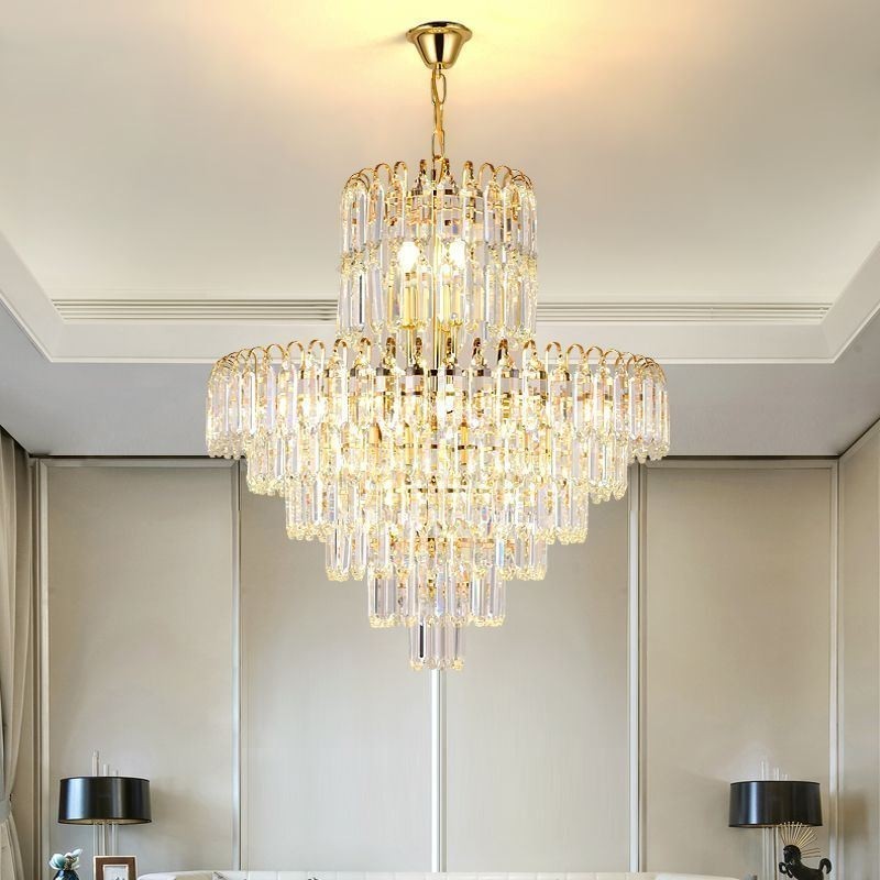 Elegante lámpara colgante de cristal redonda para techo.