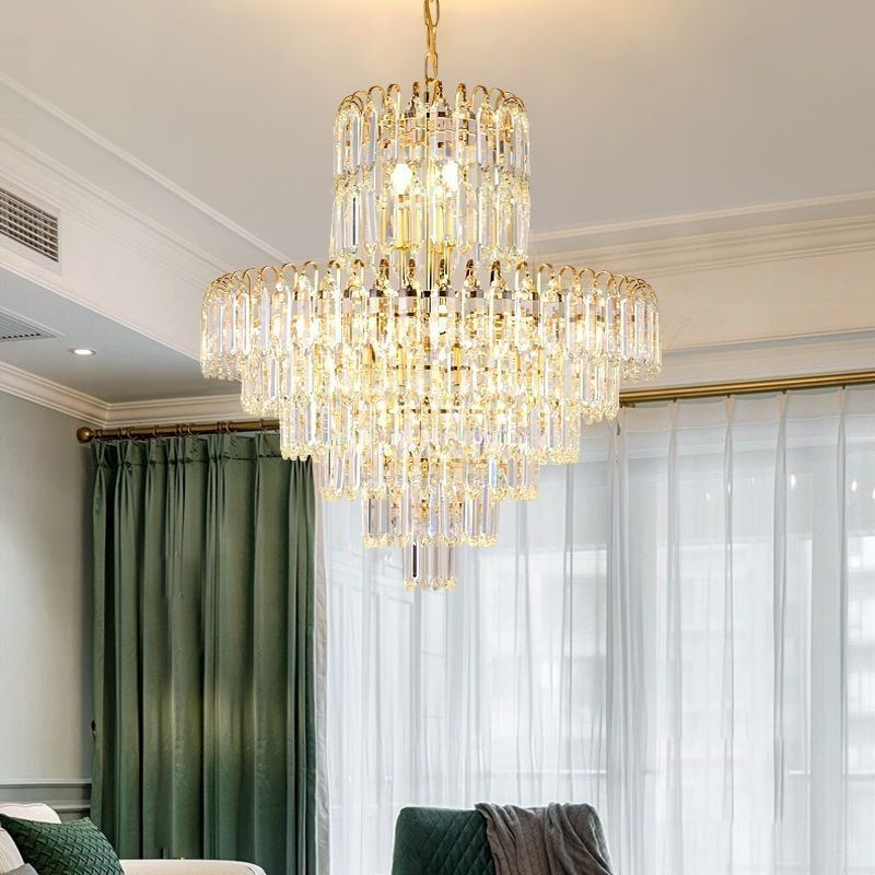 Elegante lámpara colgante de cristal redonda para techo.