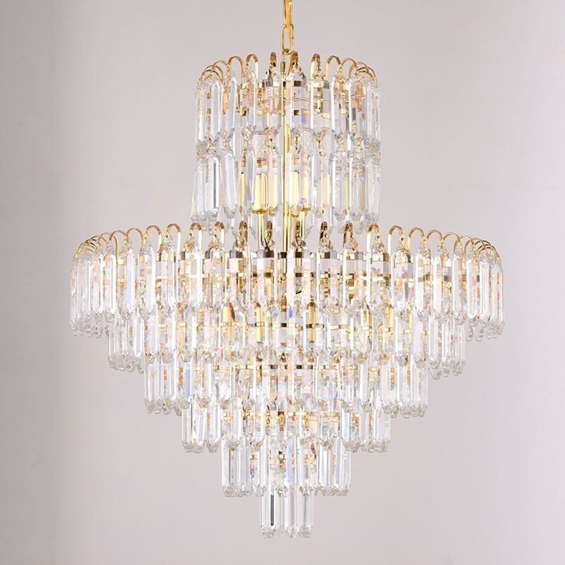 Elegante lámpara colgante de cristal redonda para techo.