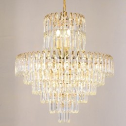 Elegante lámpara colgante de cristal redonda para techo.