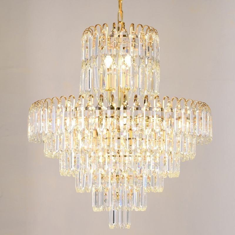 Elegante lámpara colgante de cristal redonda para techo.