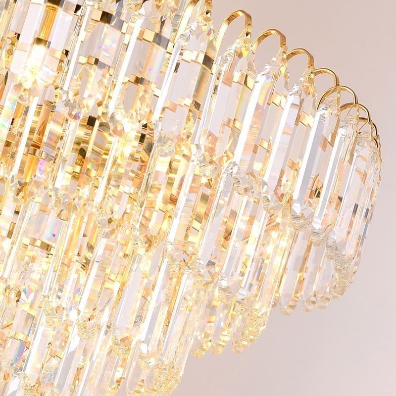 Elegante lámpara colgante de cristal redonda para techo.